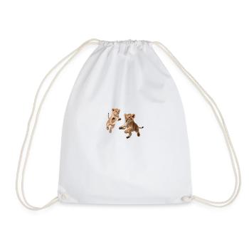 Lion cubs - Drawstring Bag - white - Front