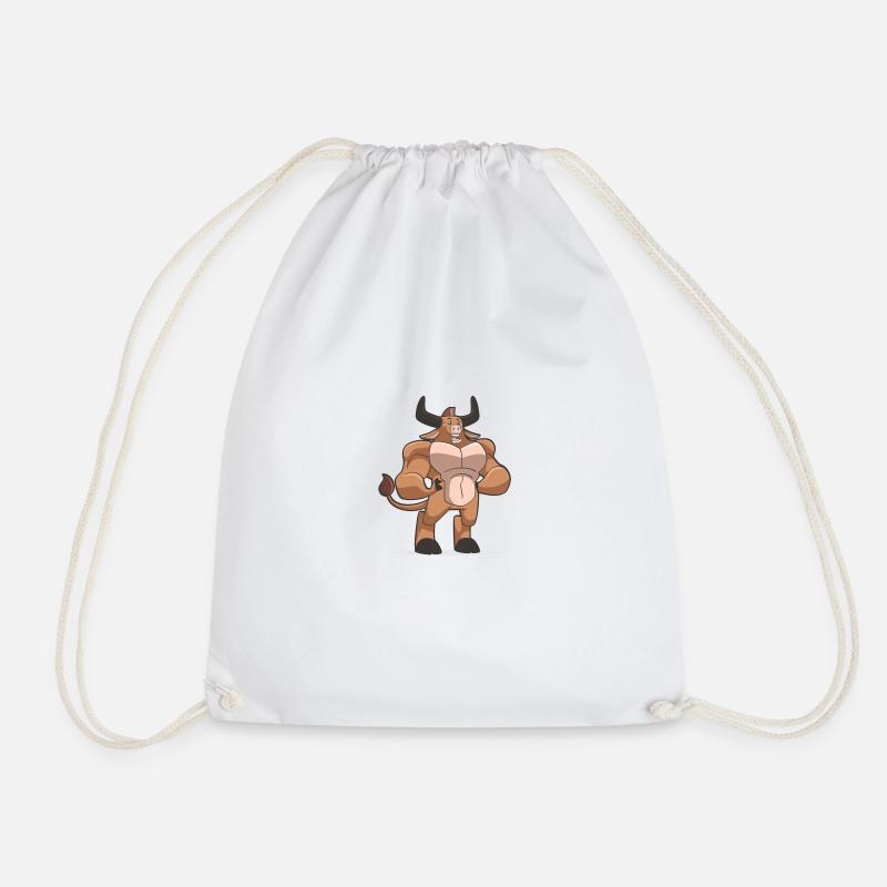 Bulle Stier Muskeln Geschenk - Turnbeutel - Weiß