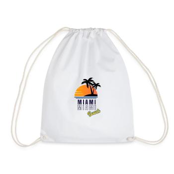 Miami Sunset Beach - Drawstring Bag - white - Front