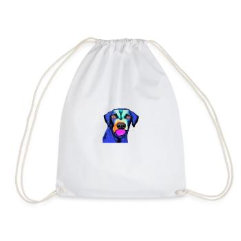 Dog colorful art Dog love Dog owners Dogs - Drawstring Bag - white - Front