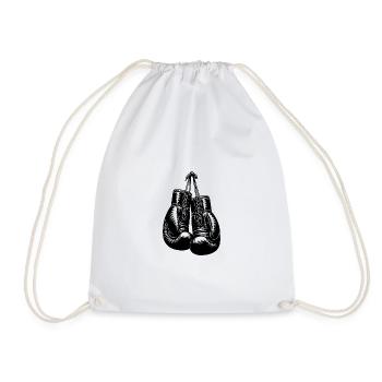 Gants de boxe classiques dans le style d’un boxeur vintage - Sac de sport léger - blanc - Devant