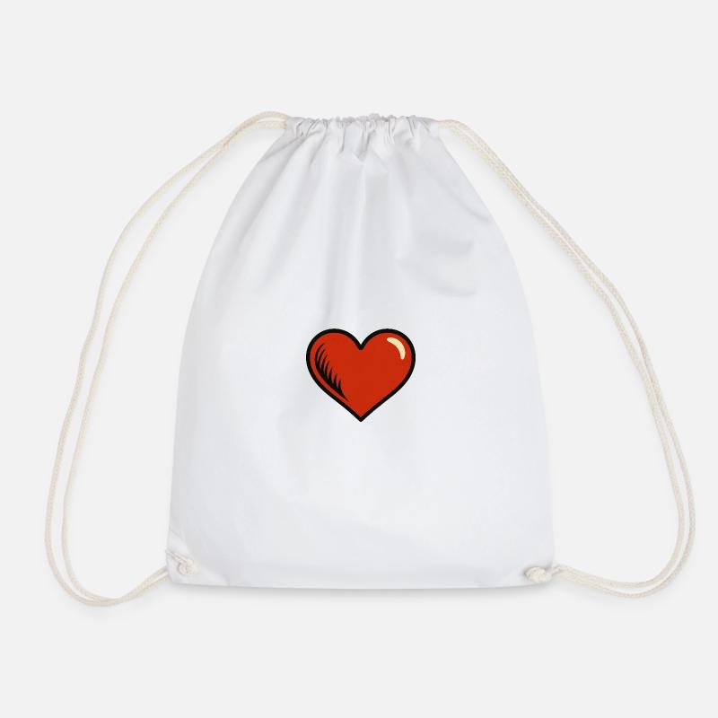 Power Heart – Comic Love in Bold - Drawstring Bag - white