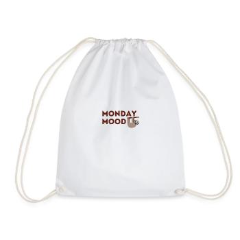 Monday Mood Design | funny motif with sloth - Drawstring Bag - white - Front