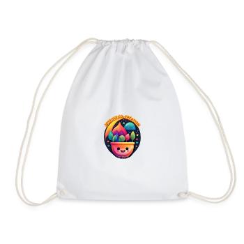 Lächelnder kreativer Topf und Co-Kreation - Turnbeutel - Weiß - Vorne