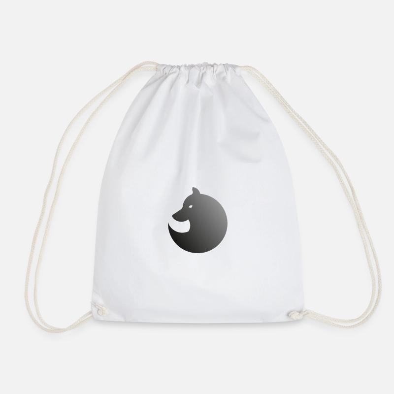 wolf - Drawstring Bag - white