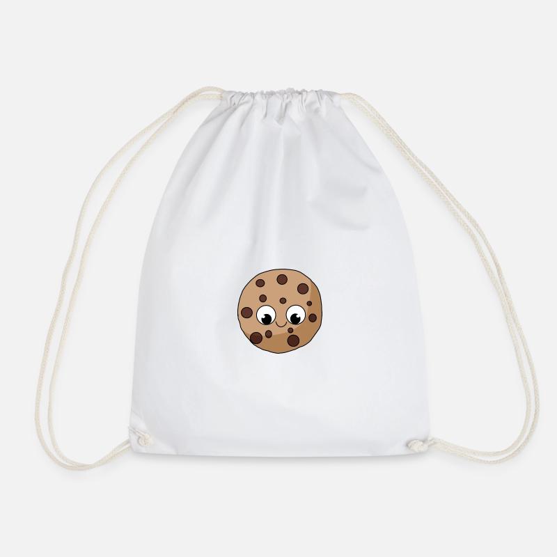 Keks Cookie mit Gesicht - Turnbeutel - Weiß