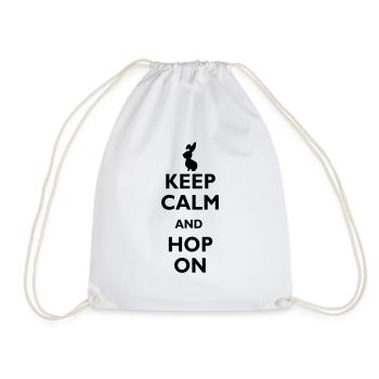 keep calm and hop on - Turnbeutel - Weiß - Vorne