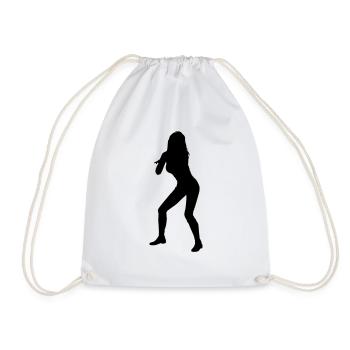 Woman body Silhouette vector design - Drawstring Bag - white - Front