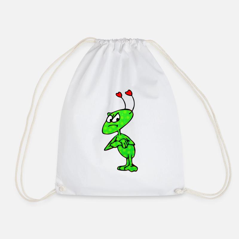 "Grumpy Kid" - Just love me! - Drawstring Bag - white