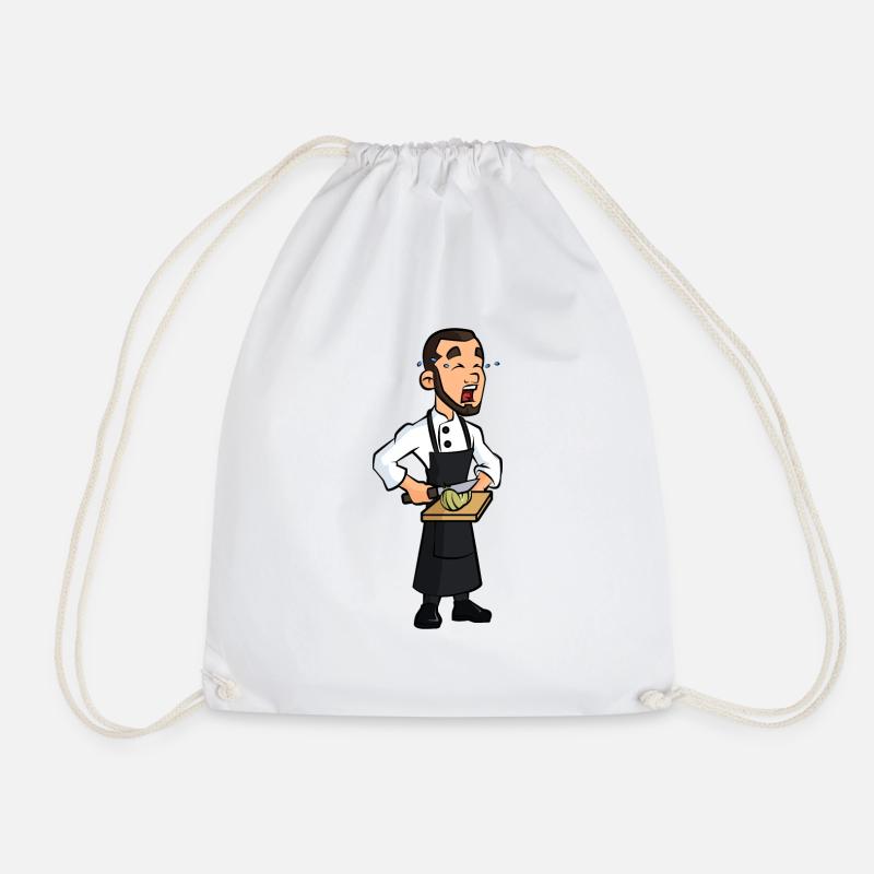 Crying Onion Chef - Drawstring Bag - white