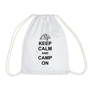 Camping Zelt Keep Calm - Turnbeutel - Weiß - Vorne