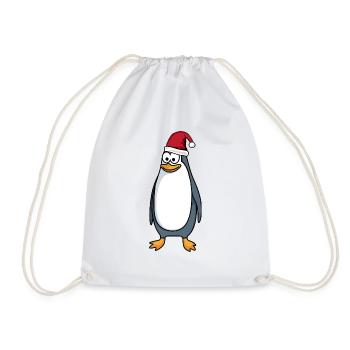 Pinguin Comic Weihnachten - Turnbeutel - Weiß - Vorne