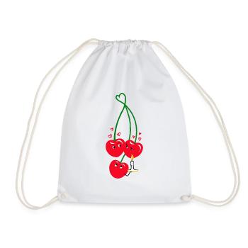 Trois cerises - Sac de sport léger - blanc - Devant