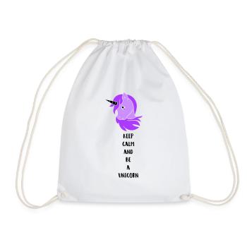 Licorne Restez calme - Sac de sport léger - blanc - Devant