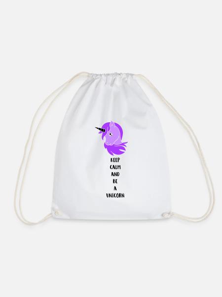 unicorn keep calm - Turnbeutel - Weiß