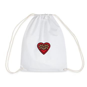 Coeur Frites Pop Art - Sac de sport léger - blanc - Devant