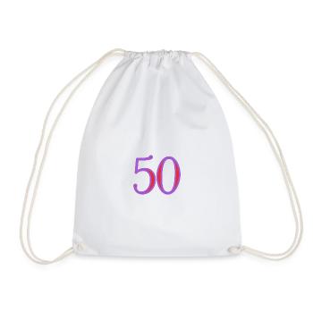 50. 50 YEARS. 50th ANNIVERSARY. 50 YEARS ANNIVERSARY. - Drawstring Bag - white - Front