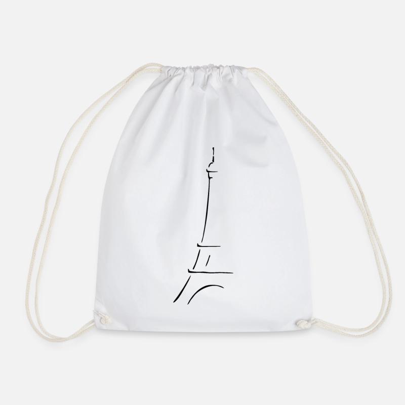 Eiffel Tower Paris - Drawstring Bag - white