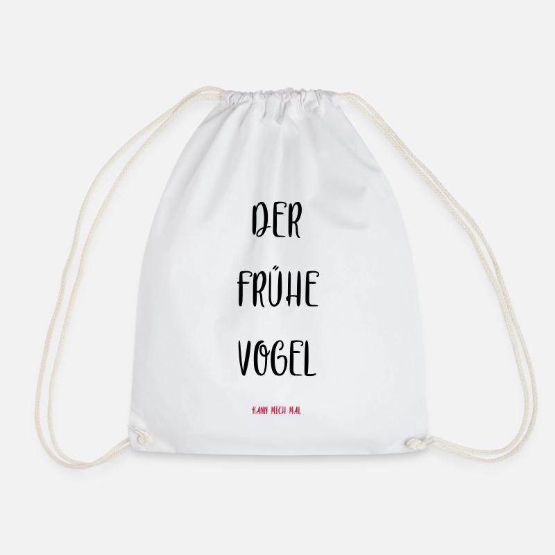 I dont'care on the "early bird. - Drawstring Bag - white