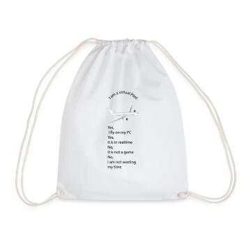 Je suis un pilote virtuel - Sac de sport léger - blanc - Devant