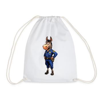 Âne policier - Sac de sport léger - blanc - Devant