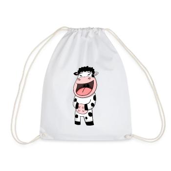 Cow laughs - Drawstring Bag - white - Front