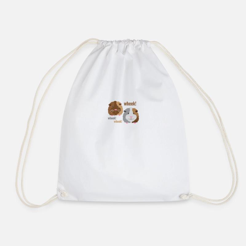 wheek wheek wheek guinea pigs! - Drawstring Bag - white