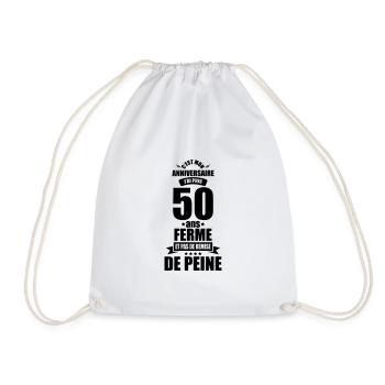 c'est mon anniversaire j'ai pris 50 ans ferme - Sac de sport léger - blanc - Devant