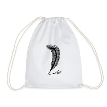 Feather handwriting as an expression of character - Drawstring Bag - white - Front