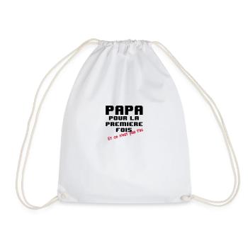 T-shirt papa pour la 1er fois - Sac de sport léger - blanc - Devant