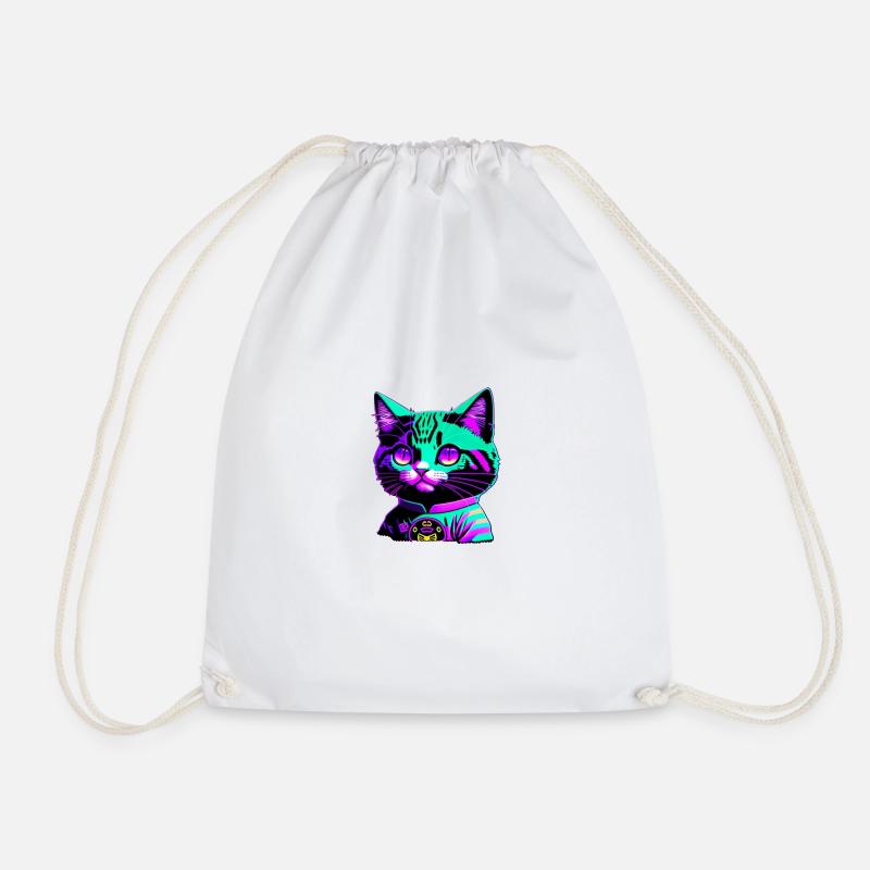 Funky cat - Turnbeutel - Weiß