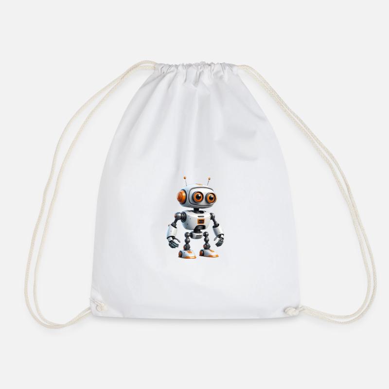 Little robo-explorer - Drawstring Bag - white