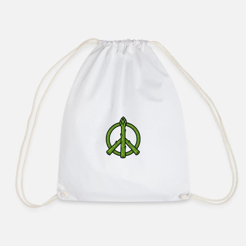 Peace, Love & Asparagus - Drawstring Bag - white