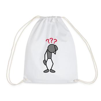 greyman_take_care_3c - Drawstring Bag - white - Front