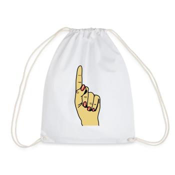 zeigefinger - Turnbeutel - Weiß - Vorne