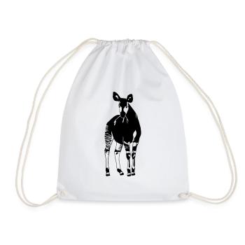 Okapi - Drawstring Bag - white - Front