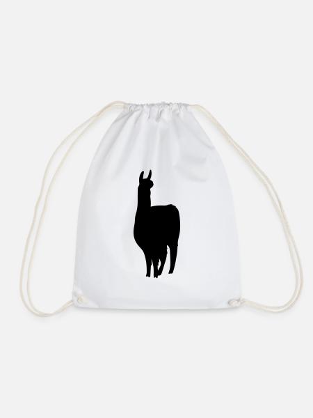 lama silhouette - Turnbeutel - Weiß