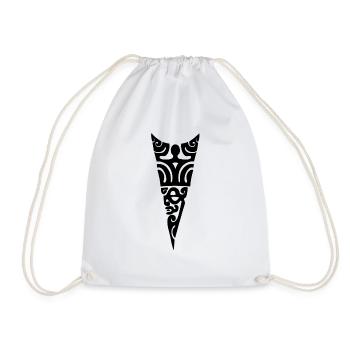 Black 91 Maori Chest Logo - Drawstring Bag - white - Front