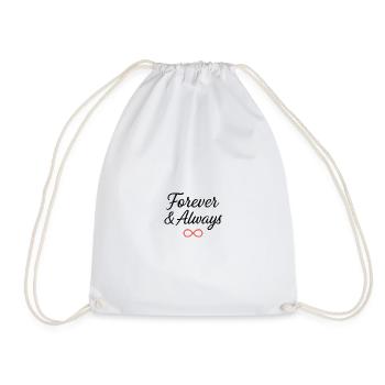 Eternal Infinity Symbol Typography Design - Drawstring Bag - white - Front