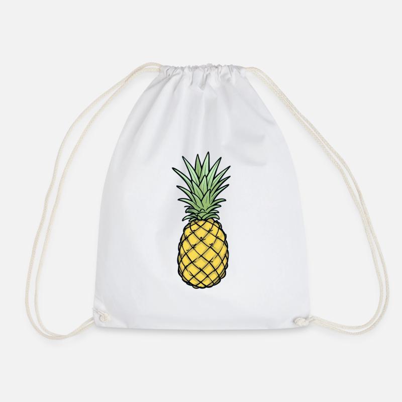 Ananas Comic Style Bunt Sommer - Turnbeutel - Weiß