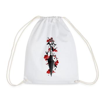 Kunai nuages rouges corbeaux - Japonais - Sac de sport léger - blanc - Devant