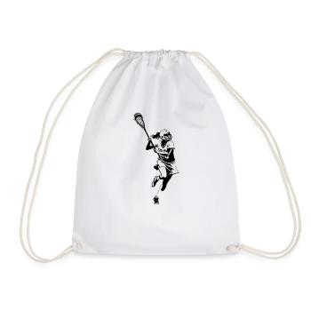 Fille Joueuse de Crosse - Sports Autocollant - Sac de sport léger - blanc - Devant