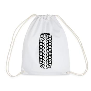 Tire Tread Groove Pattern - Drawstring Bag - white - Front