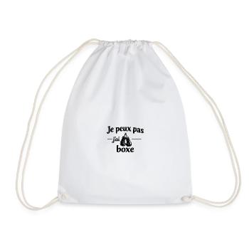 Ich kann nicht, ich habe geboxt – Humorsport, Leidenschaftsring, - Turnbeutel - Weiß - Vorne