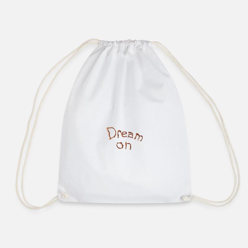 Dream on Copper Artwork - Drawstring Bag - white