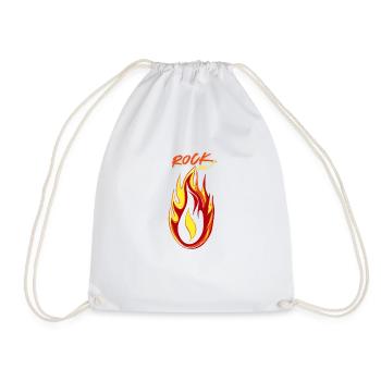 Rock on Fire & Flame - Drawstring Bag - white - Front