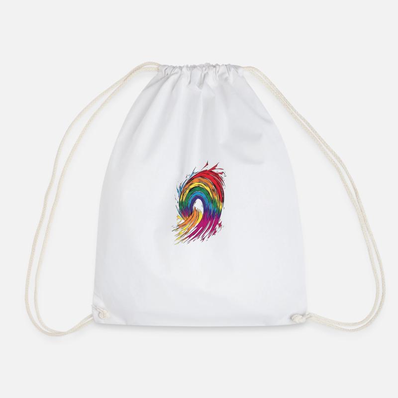 Regenbogen - Turnbeutel - Weiß