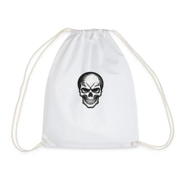 Rockmusik Totenkopf - Turnbeutel - Weiß - Vorne