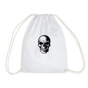 Rockmusik Totenkopf - Turnbeutel - Weiß - Vorne