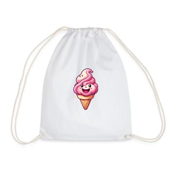Smiling Ice Cream Creation - Drawstring Bag - white - Front